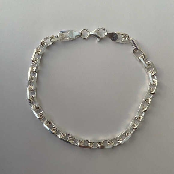 COMING SOON❣️Link chain 925 silver 4mm bracelet 8.5 inches unisex - Picture 2 of 2